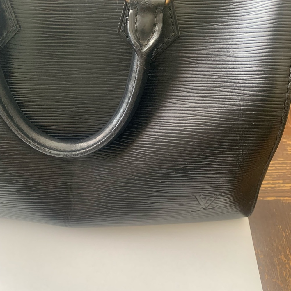 Louis Vuitton Black Textured Satchel